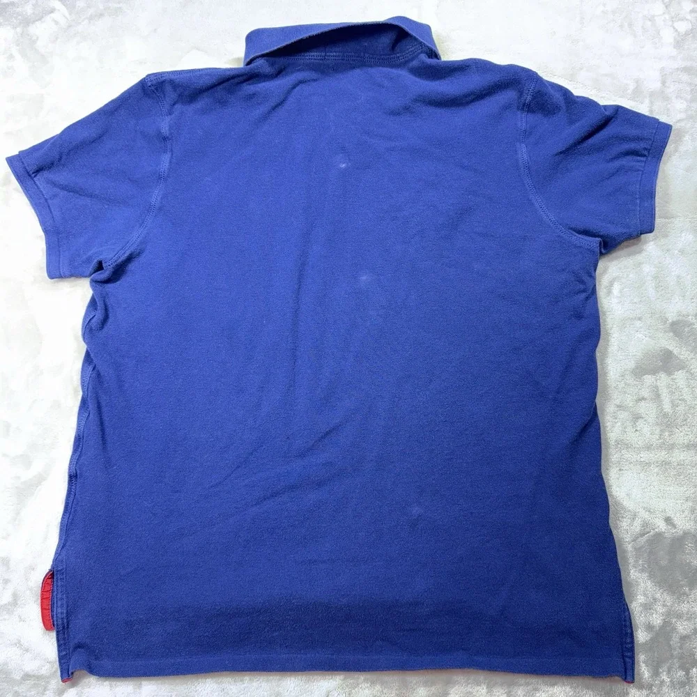 Polo Ralph Lauren XL Polo Shirt Mens Blue Custom Fit Nautical‎ Crest Flag Pony